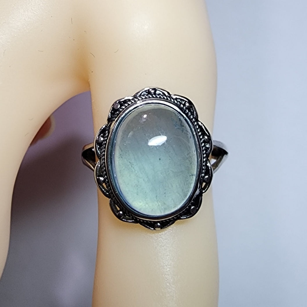 Natural Aquamarine Icy Texture Ring