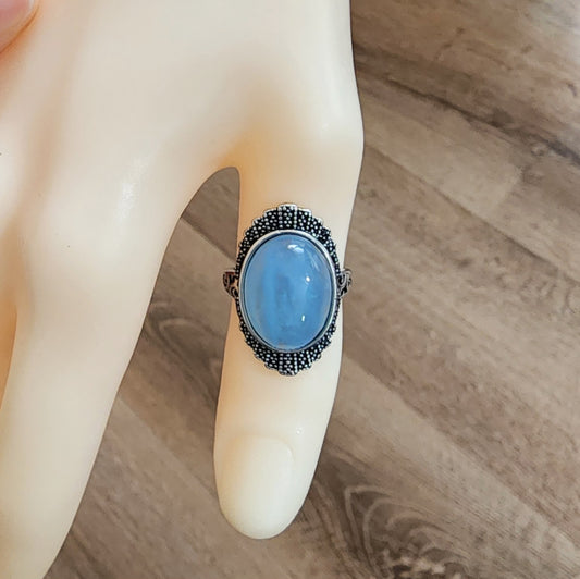 Natural Aquamarine Creamy Texture Ring