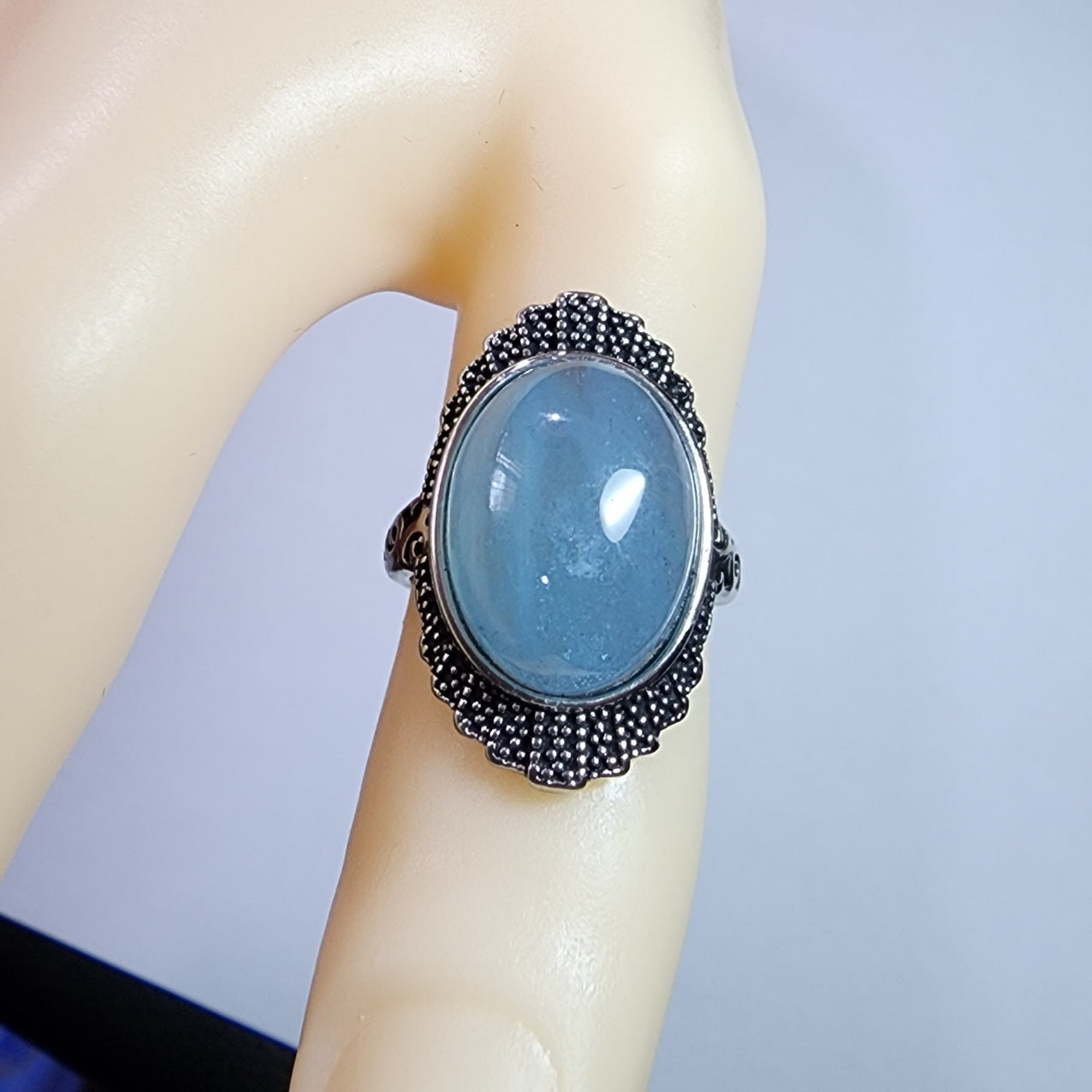 Natural Aquamarine Creamy Texture Ring