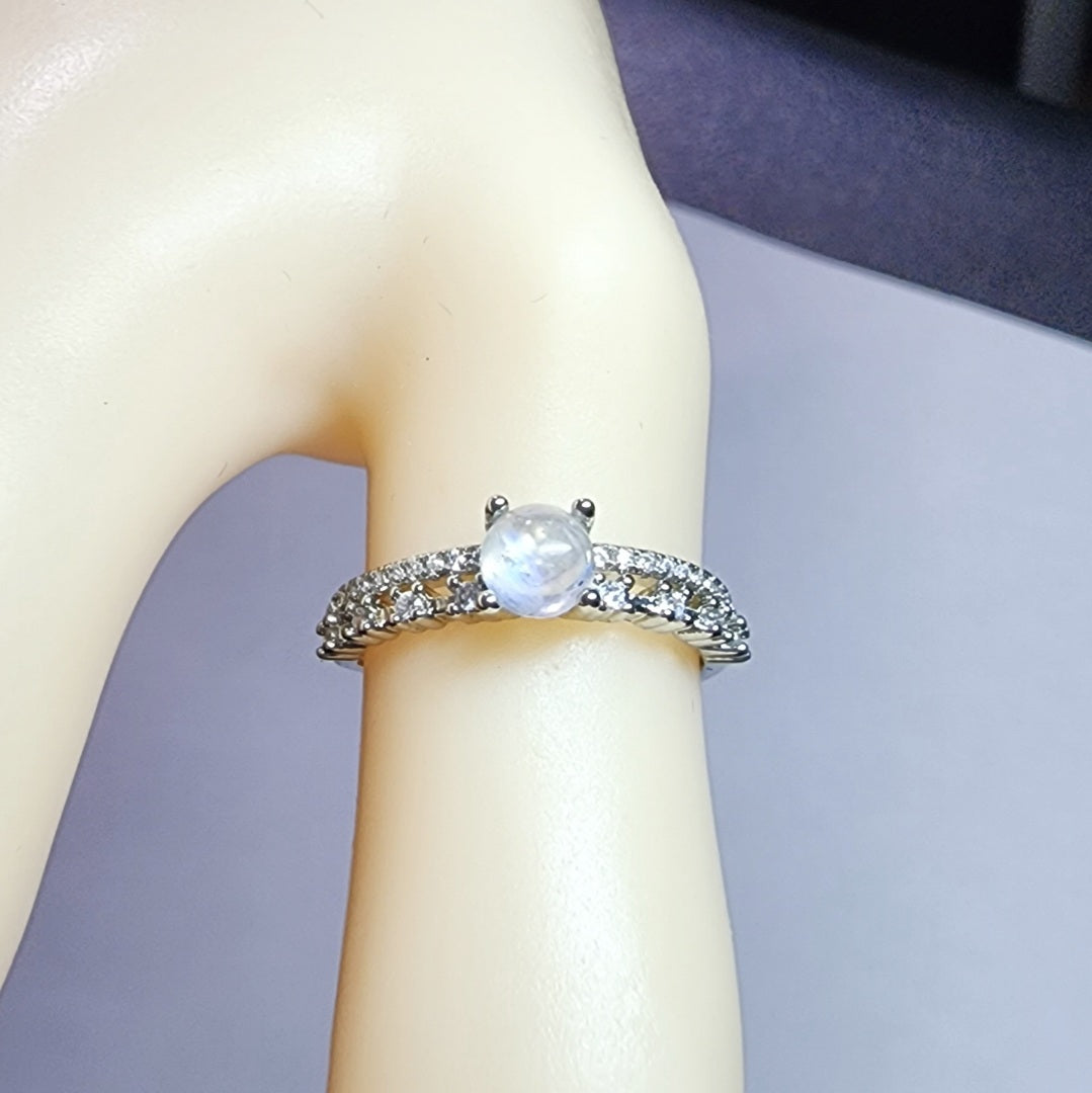 Natural Blue Moonlight Icy Texture Ring