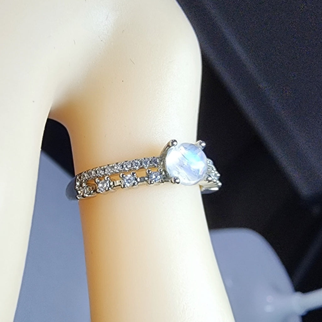 Natural Blue Moonlight Icy Texture Ring
