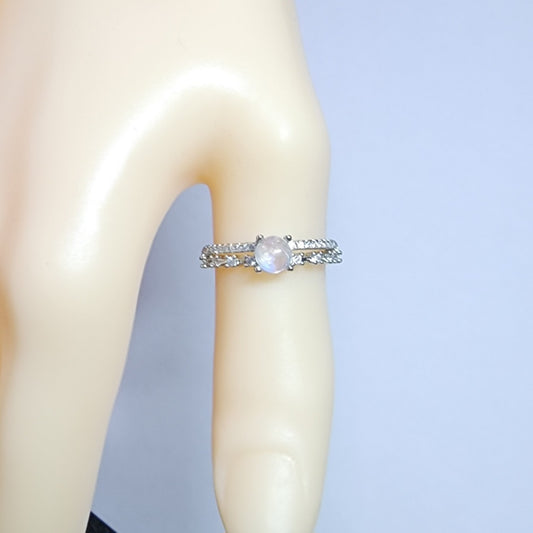 Natural Blue Moonlight Icy Texture Ring