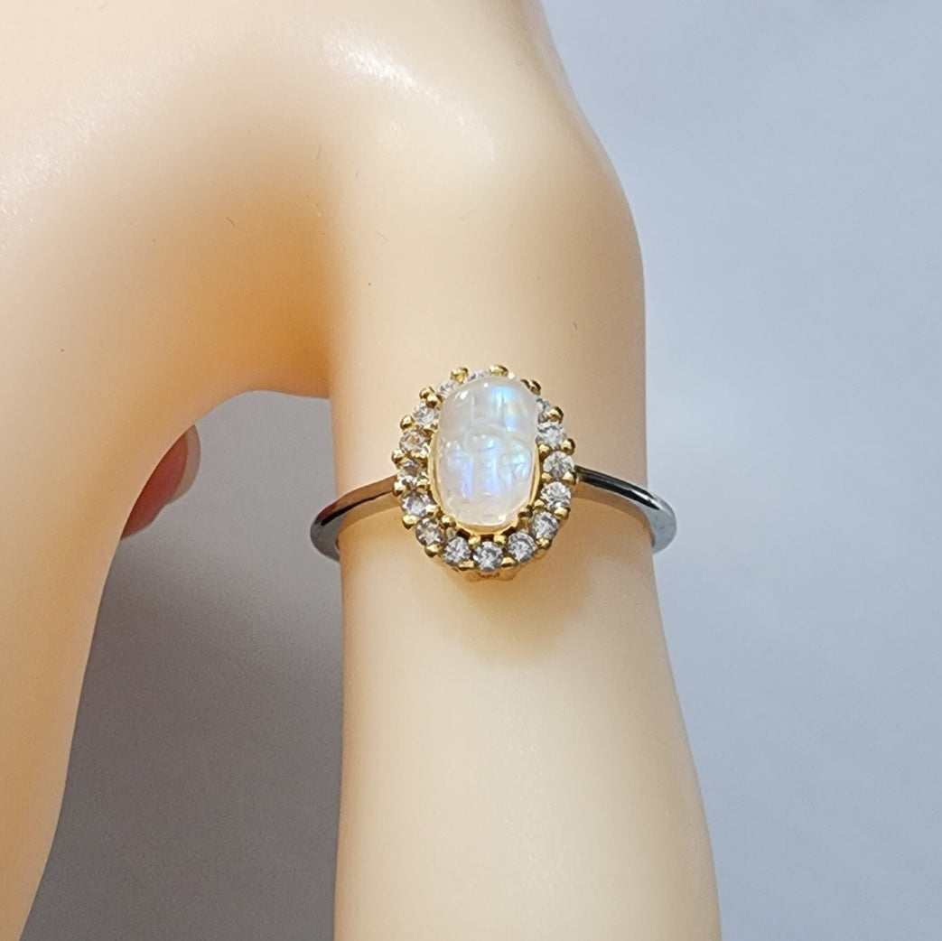 Natural Blue Moonlight Brave Troops（Pixiu） Creamy Texture Glare Ring
