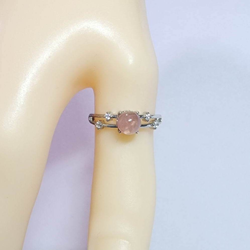 Natural Madagascar Pink Crystal Ring