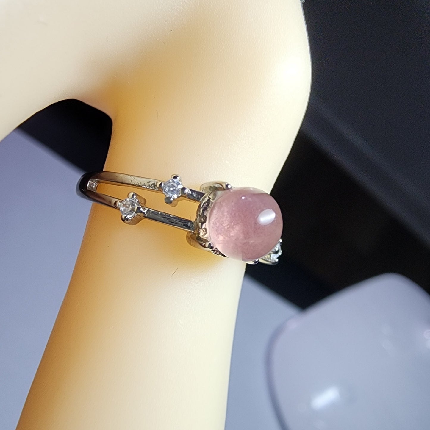 Natural Madagascar Pink Crystal Ring
