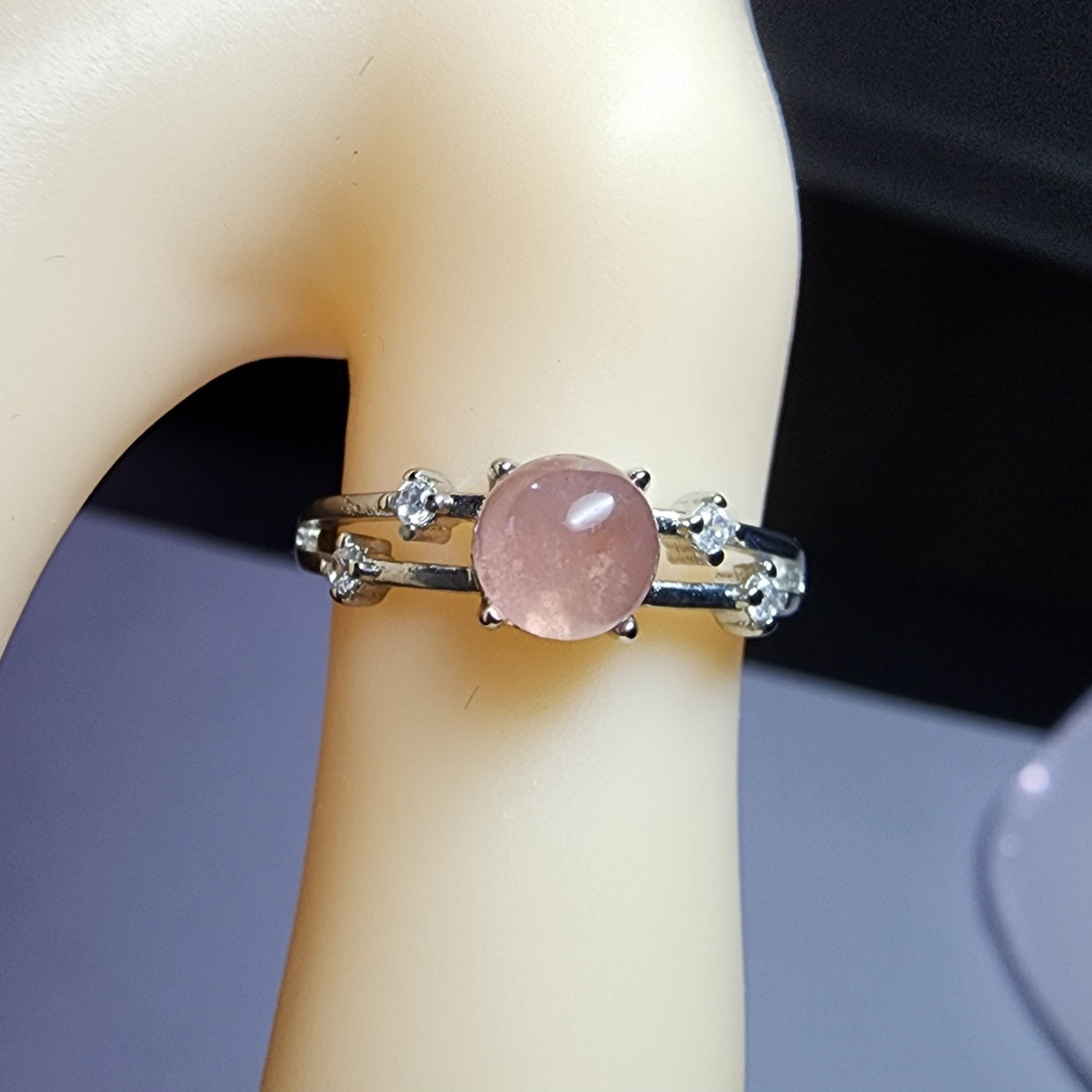 Natural Madagascar Pink Crystal Ring