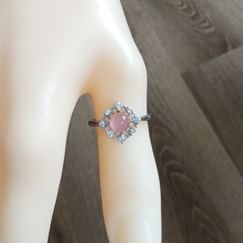 Natural Madagascar Pink Crystal Ring
