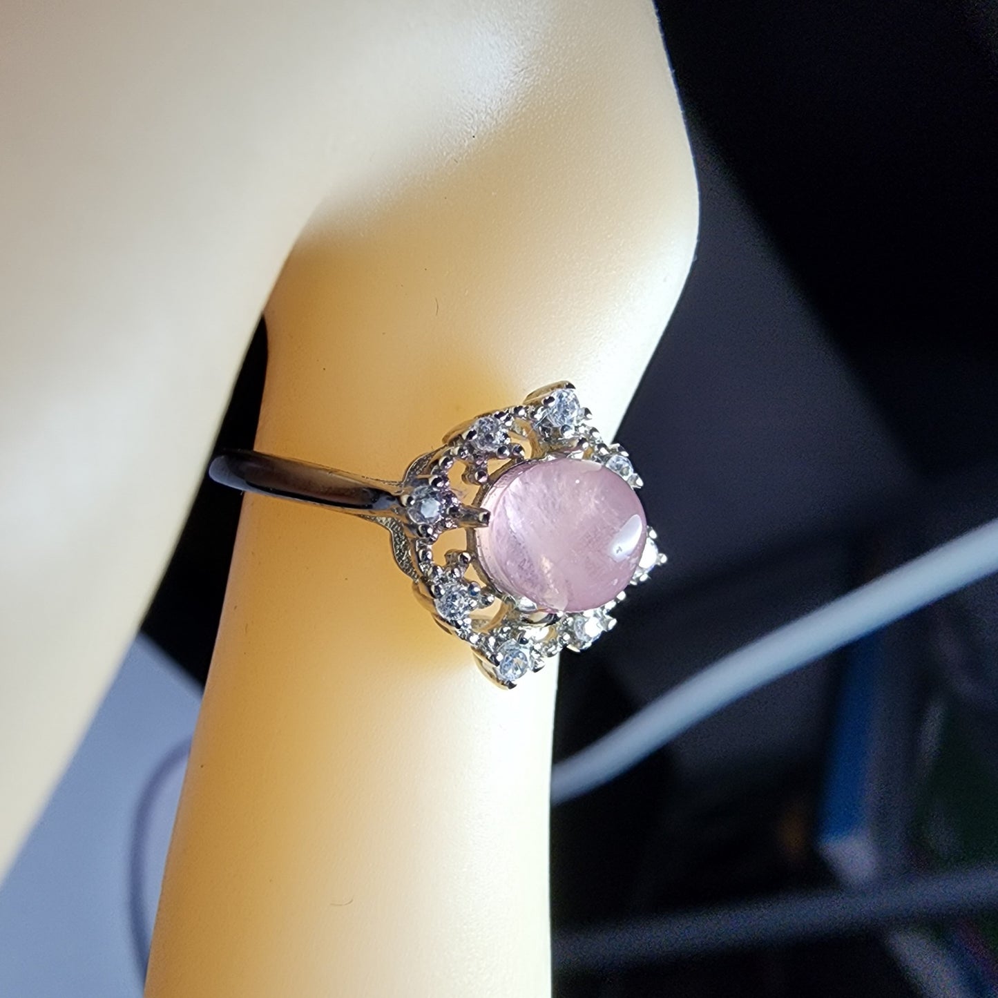 Natural Madagascar Pink Crystal Ring