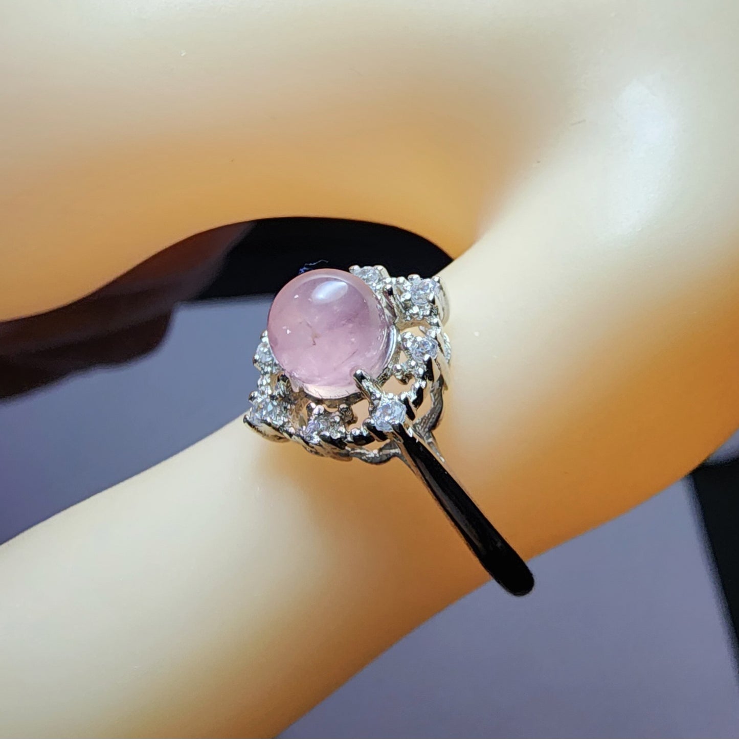 Natural Madagascar Pink Crystal Ring