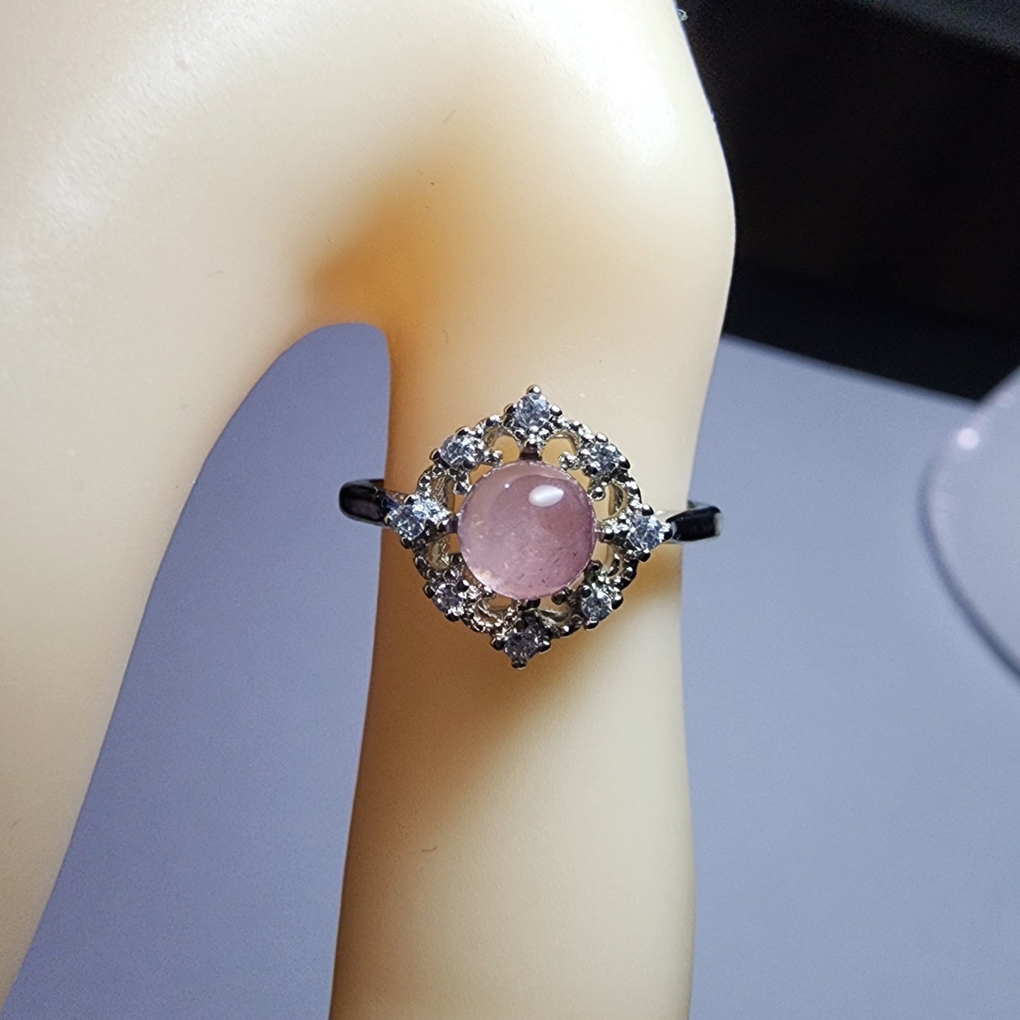 Natural Madagascar Pink Crystal Ring