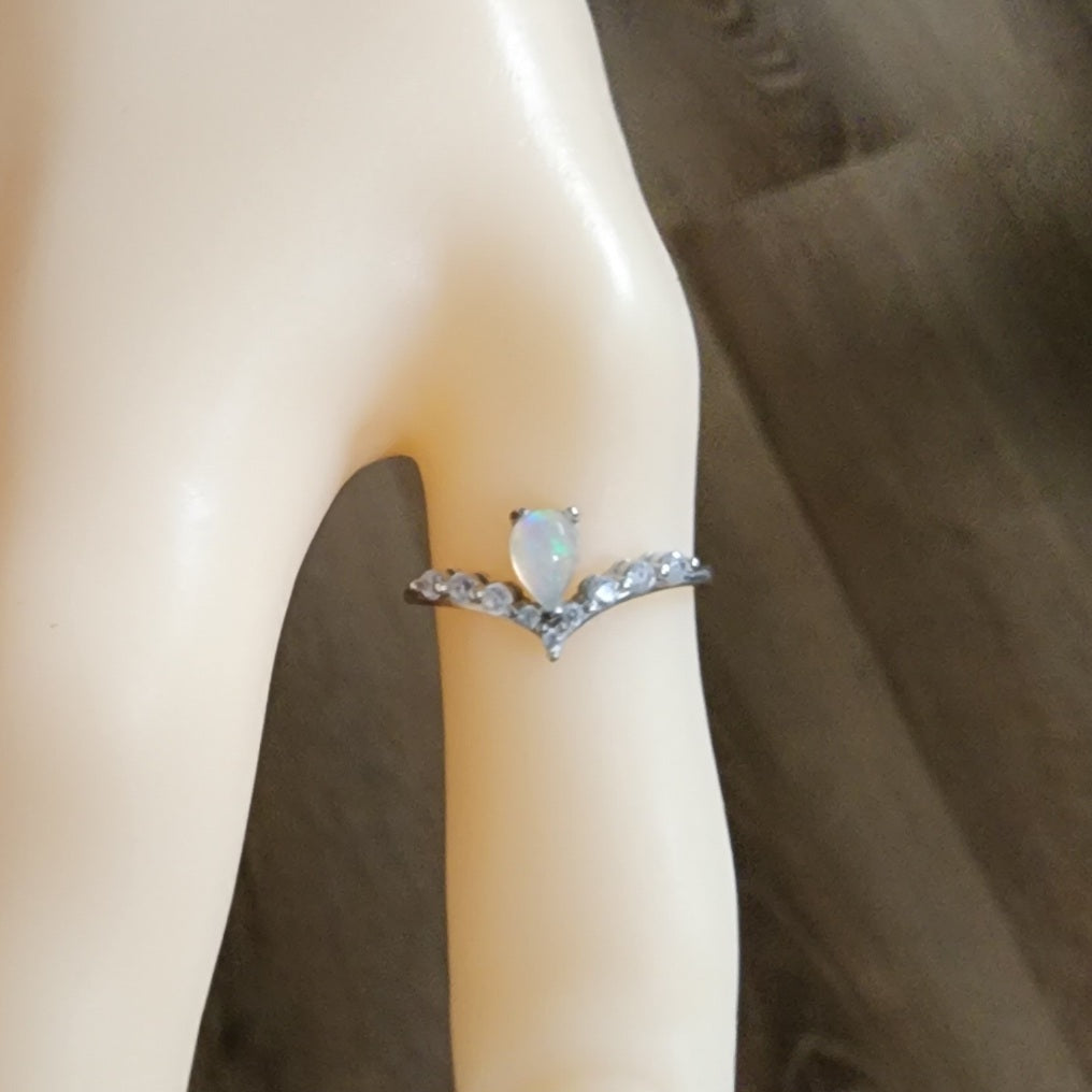 Natural Opal Sterling Silver Ring