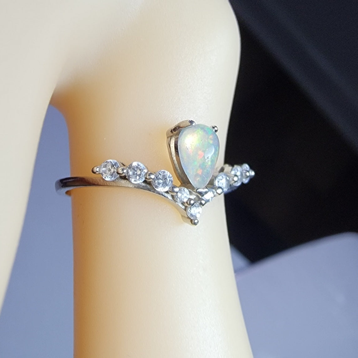 Natural Opal Sterling Silver Ring