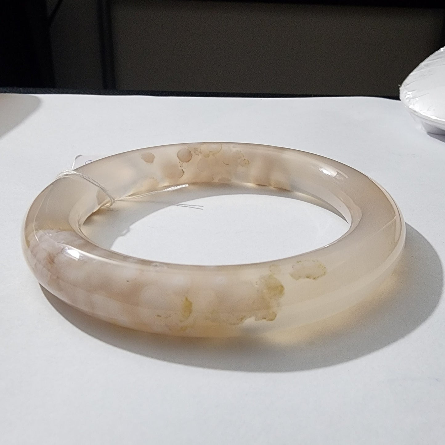 58-59mm Natural Icy Texture Sakura Agate Chalcedony Bracelet