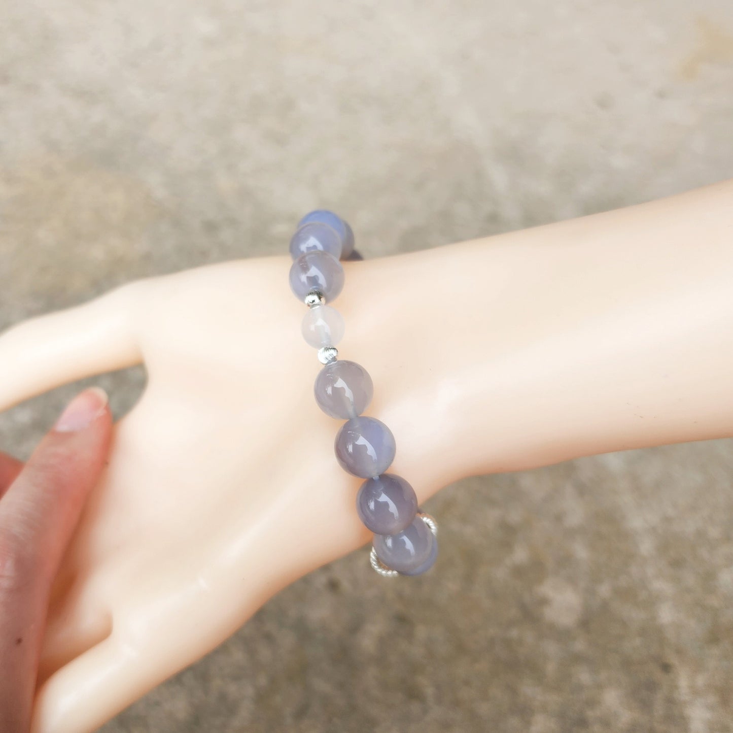 Natural 10.3mm Blue Lace Agate Bracelet