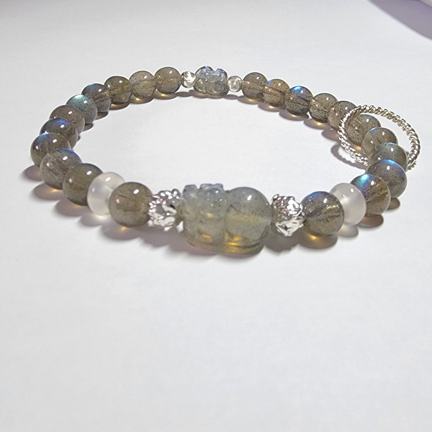 High Quality 6mm Gray Moonstone Bracelet