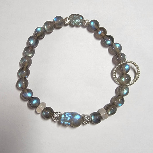 High Quality 6mm Gray Moonstone Bracelet