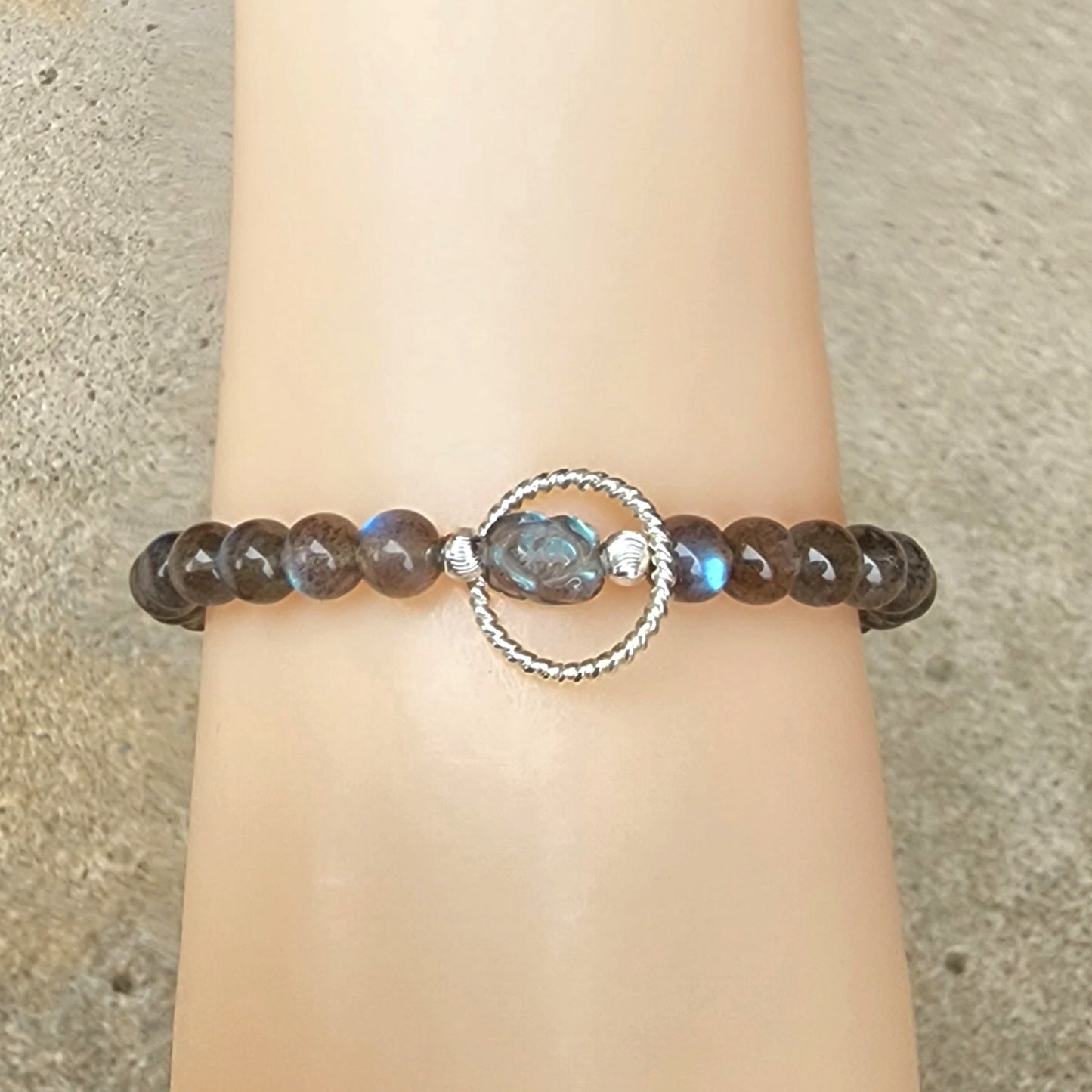 High Quality 6mm Gray Moonstone Bracelet